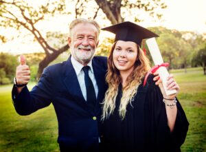 Grad at graduation ceremony